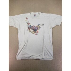 VTG Jerzess T-Shirt Womens Large White Crew Neck Handmade Treasures Shirt Top